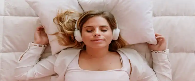 Sleeping while observing deep sleep music. The enormous benefits of listening to deep sleep music and the effects it can have on wellness and every day living. Find out more @ i-am-meditations.com