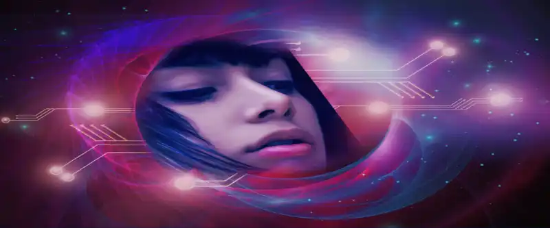 Futuristic female image using the power of visualization to create and manifest her dreams @ i-am-meditations.com